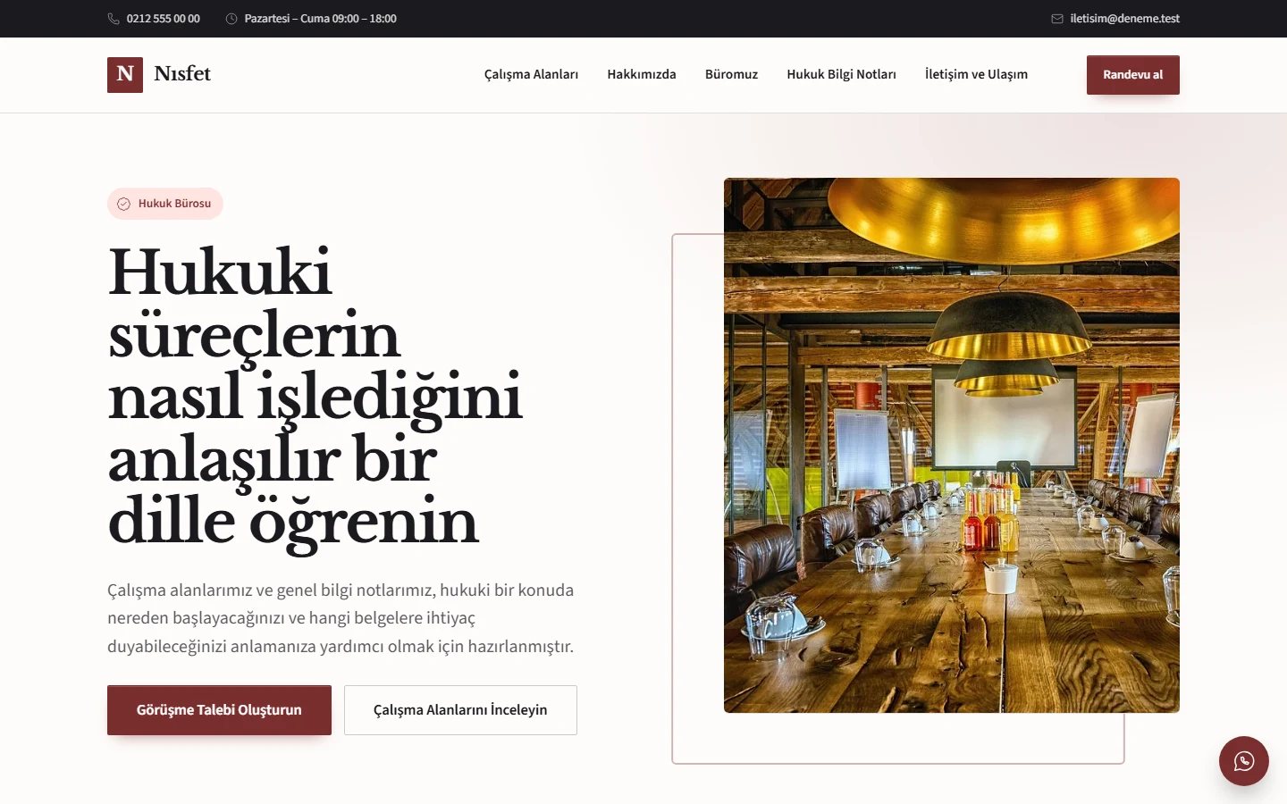 Avukatlık Bürosu — Kurumsal teması