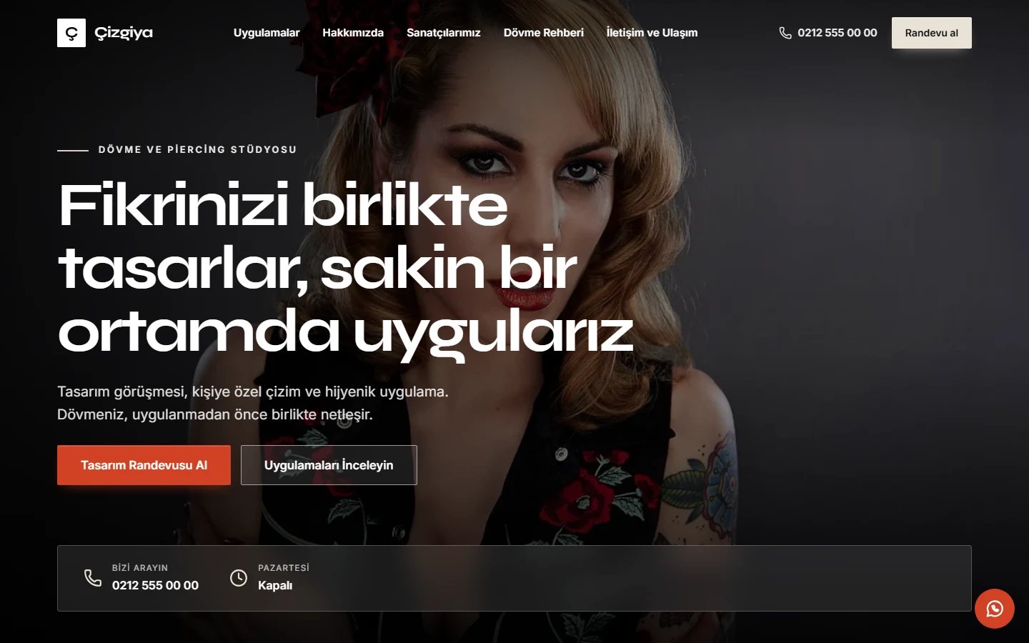 Dövme Stüdyosu — Vitrin teması